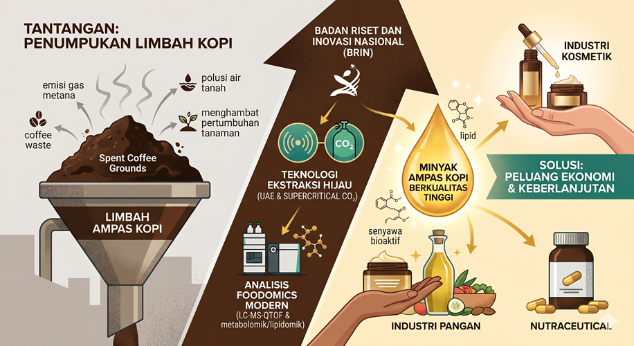 BRIN Sulap Limbah Kopi menjadi Produk Berekonomi Tinggi