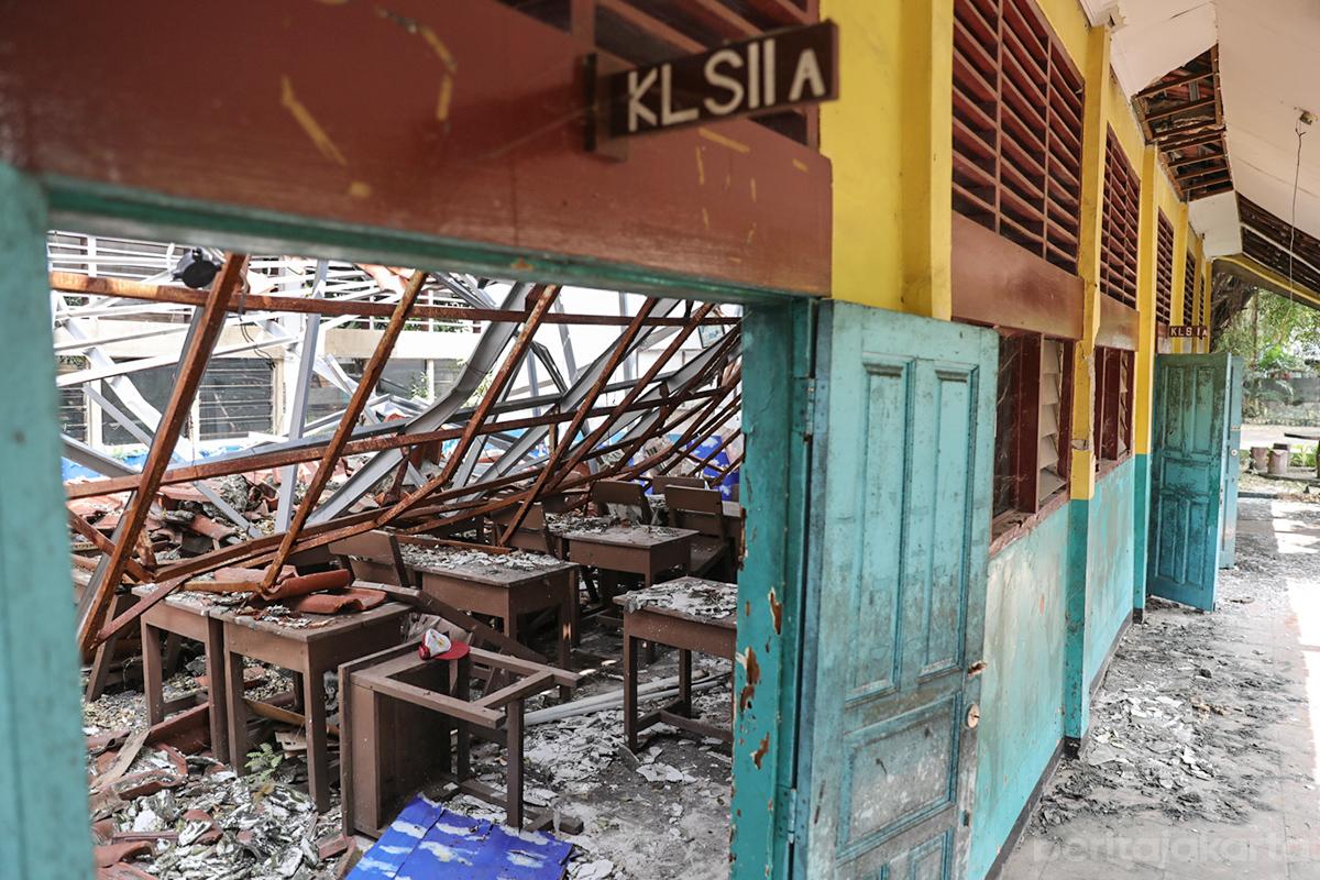 Kondisi SDN Kebayoran Lama Selatan 09, Jakarta Selatan yang rusak berat. Foto: BJ